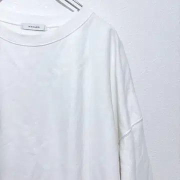 지나시스 화이트 오버 화이트 맨투맨 빅사이즈 리버스 위브