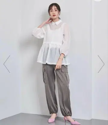 [ UNITED ARROWS ] 에어리 자카드 2WAY 블라우스