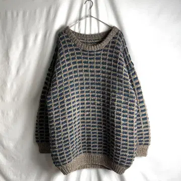 90년대 빅 사이즈 핸드니트 울 스웨터 XL-XXL