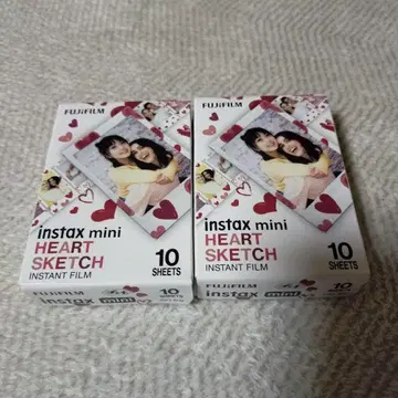 2개 체키 필름 instax mini 하트 스케치 10매
