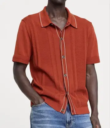 BANANA REPUBLIC 반팔 셔츠 XL 빨간색