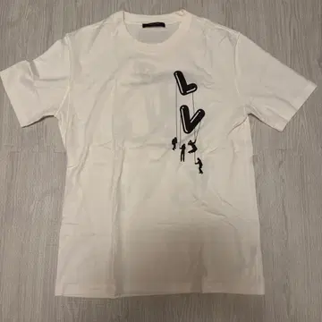 LV 로고 프린트 티셔츠 XXL 화이트