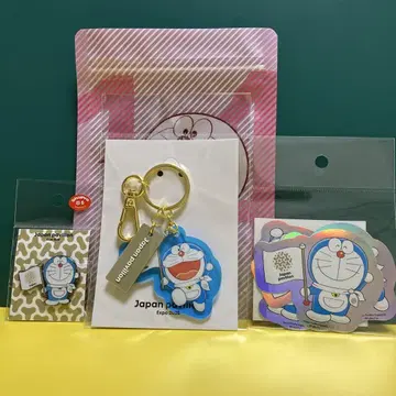 간사이 엑스포 일본관 한정 도라에몽 핀배지 키링 컷 씰