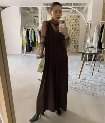레이스 톱 세트 롬퍼 브라운 M 사이즈