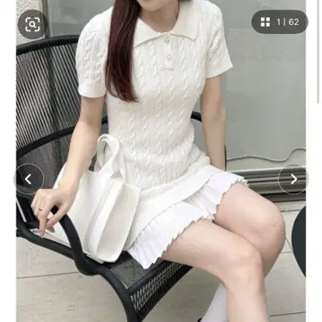 머큐리 듀오 니트 미니 원피스 화이트