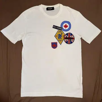 DSQUARED2 패치 화이트 티셔츠 S