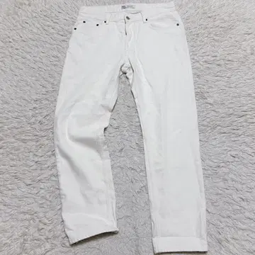 ZARA 화이트 데님 팬츠 슬랙스 사이즈 42 XL