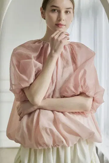 candy puff blouse / pink