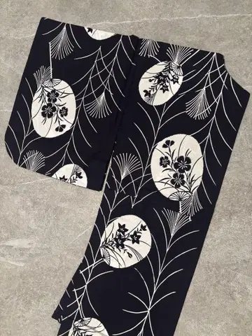 미사용 유카타 네이비 컬러