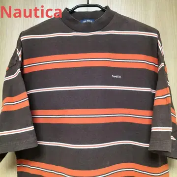 Nautica 브라운 오렌지 스트라이프 티셔츠 XXL 사이즈?