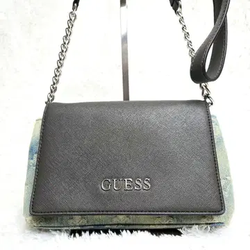 [새상품급] GUESS 데님 가죽 2way 숄더백 체인
