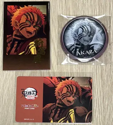귀멸의 칼날 무한성 편 다이닝 폴라로이드 포인트 카드 캔뱃지 세트 아카자