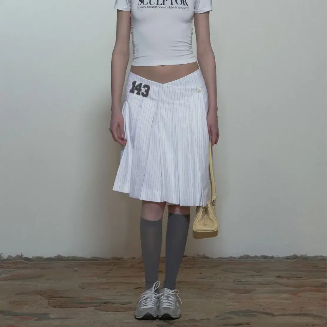 SCULPTOR | 스컬프터 Sculptor Beaded Jersey Skirt Brown Skirt