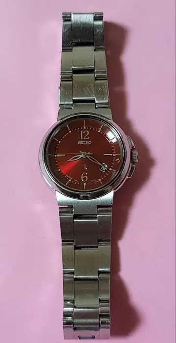 SEIKO 쿼츠 시계 루키아 빨간색 다이얼 7N82-6E00 세이코
