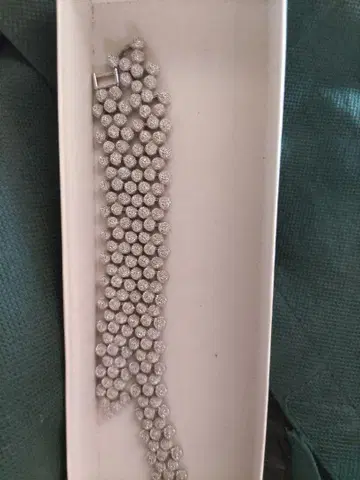 실버 비즈 디자인 목걸이 약 50cm
