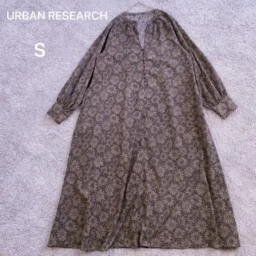 URBAN RESEARCH 셔츠 원피스 밴드 카라 꽃무늬 긴팔 S 브라운