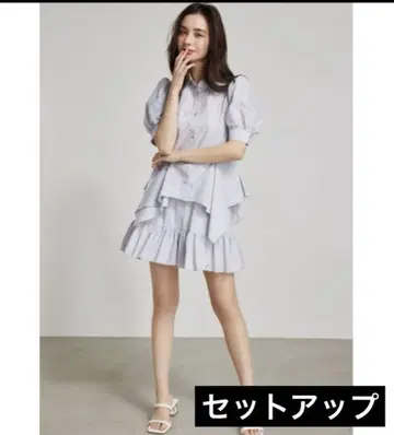 rienda 손수건 헴 셔츠 머메이드 라인 숏팬츠