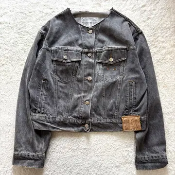FERRE JEANS 빈티지 데님 재킷  목선 커트오프 리메이크
