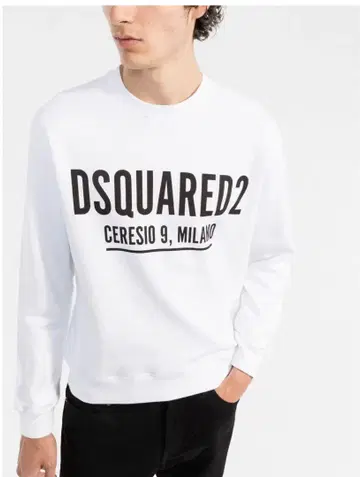 DSQUARED2 화이트 로고 트레이너 미사용품