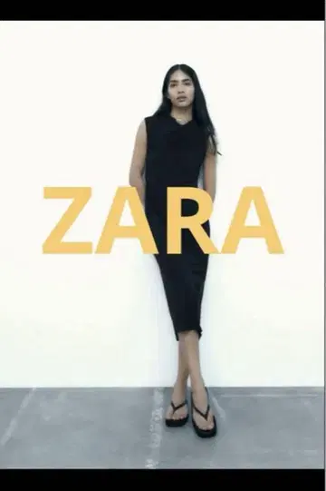 미사용 새상품 ZARA 블랙 슬리브리스 롱 원피스 타이트 S