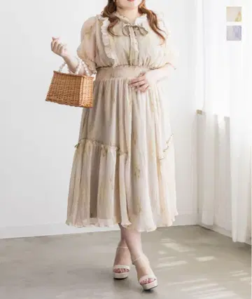 CLETTE 오리지널 물망울 꽃무늬 프릴 원피스
