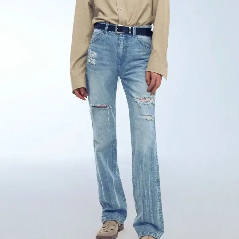 Aakam Western Studded Denim Pants (Dark blue) #아캄팬츠