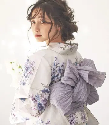 Dita 유카타 화이트 보라색 파랑 화이트 더스티 계열