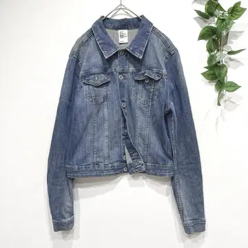H&M 데님 자켓 면 혼방 캐주얼 심플 아우터 L