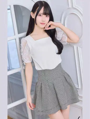 미셸 마카롱 미각 스커트 치마무늬 (이너 팬츠 포함) S