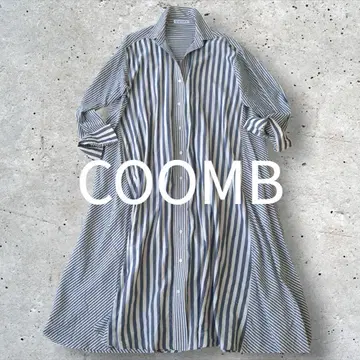 COOMB 쿰 롱 셔츠 원피스 스트라이프 오버 사이즈