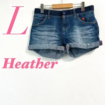 Heather 헤더 L 사이즈 데님 하프 팬츠 캐주얼 면 100%
