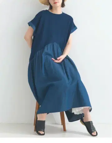 SALE lupilien 도킹 데님 원피스 네이비 데님