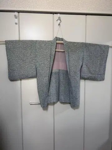 하오리(하오리) 전체 꽃무늬 블루 파란색