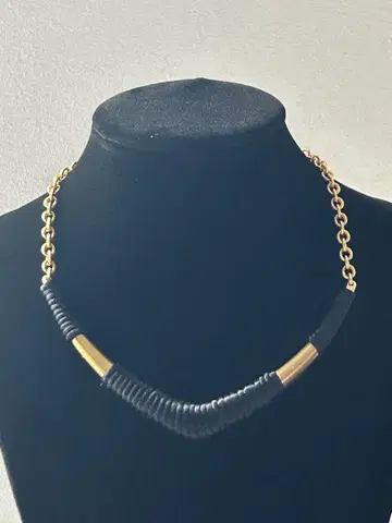 블랙 골드 초커 목걸이 vintage