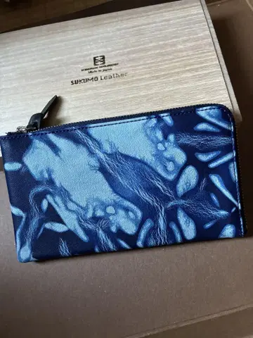 이케노하타긴카와텐 x 소메 가죽, 가죽 L자 장지갑