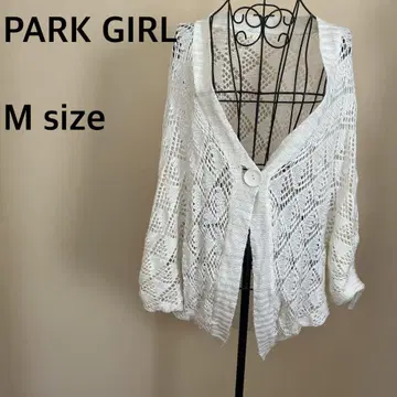 [ PARK GIRL ] 레이스 가디건/크로셰 뜨개질/긴팔/흰색/화이트