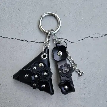 스터드 가죽 키링 코인 케이스 핸드메이드 okafu-36