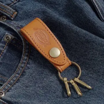 [ dickies ] 가죽 스트랩 키링 브라운
