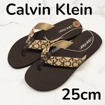칼빈 클라인 샌들 25cm 갈색 로고 큰 사이즈 세련된