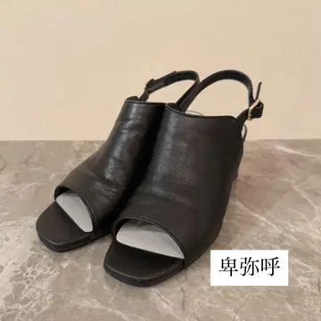 [ HIMIKO/히미코 ] 청키힐 커버드 양가죽 샌들