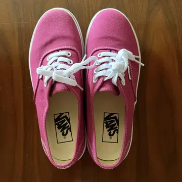 [미사용 새상품] VANS 어센틱 스니커즈 핑크 24.5cm 반스