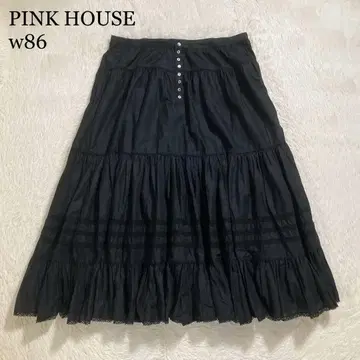 미품 PINK HOUSE 핑크하우스 플레어 스커트 티어드 롱