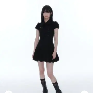 카시코 Puff Preppy Mini Dress Black s | 브랜드 중고거래