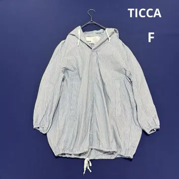 TICCA 티카 후디 스트라이프 튜닉 코튼 블루 화이트