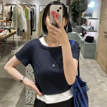 Kastane 리브 레이어드 TEE 네이비