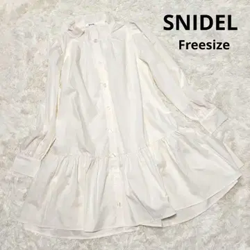 SNIDEL 스나이델 블라우스 프릴 티어드 원피스 흰색