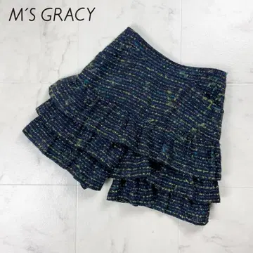 새상품급 M'S GRACY 트위드 레이어드 큐롯 블랙 36*FD1198