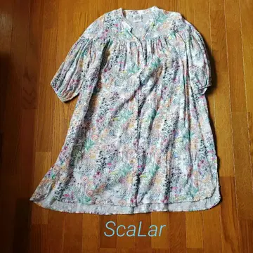 ScaLar 꽃무늬 7부 소매 셔츠 원피스
