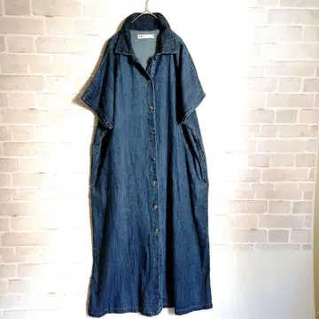 ZARA 자라 넉넉한 데님 셔츠 원피스 맥시 기장 빅 사이즈 XL