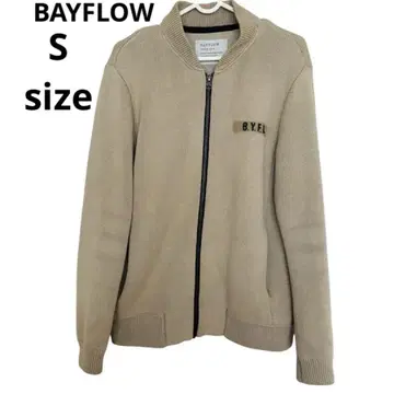 BAYFLOW 베이지 니트 블레이저 남성용 S 사이즈 로고 장식